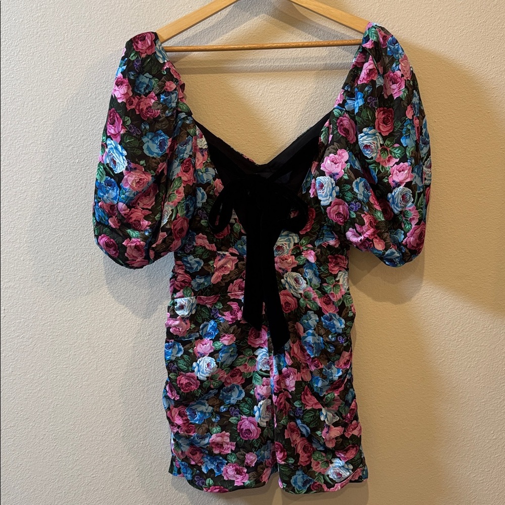 NWT Small For Love And Lemons Black Floral Marlei Mini Dress! - Picture 10 of 16